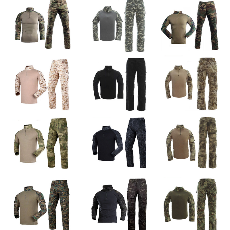 SABADO Conjunto masculino de camisa e calça de combate tático com zíper 1/4, uniforme militar de caça de manga comprida