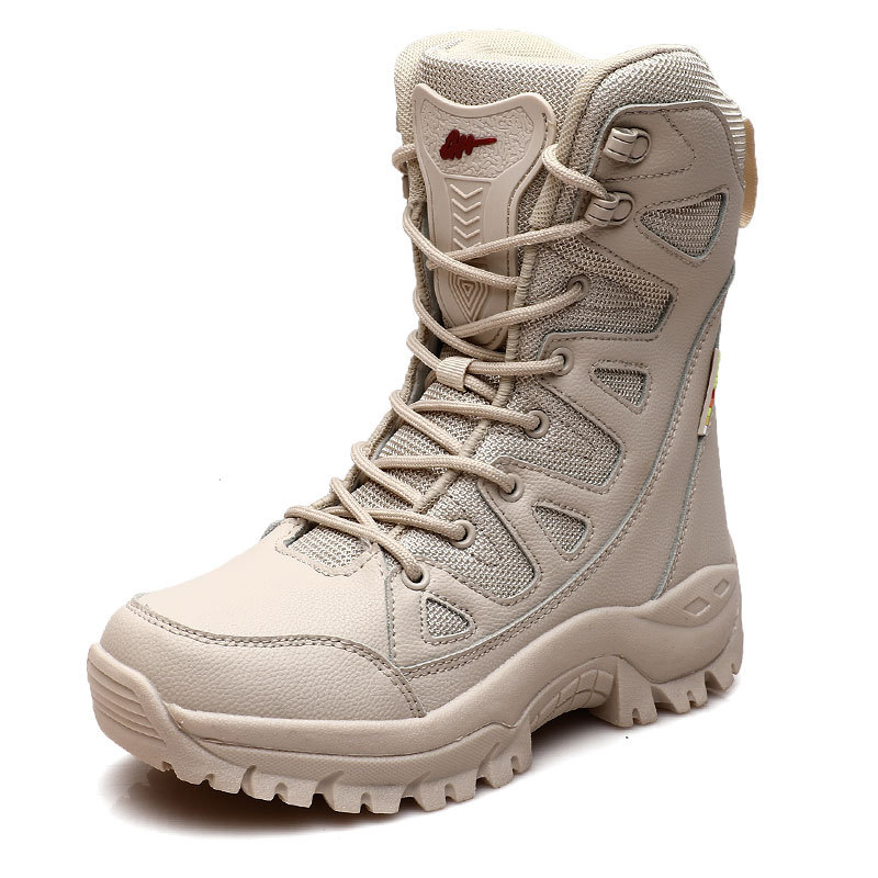 Botas militares masculinas cano alto de couro de inverno SABADO