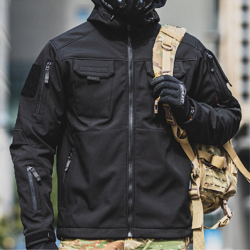 Sabado personalizado leve ao ar livre verde militar soft shell jaqueta de combate tático masculino