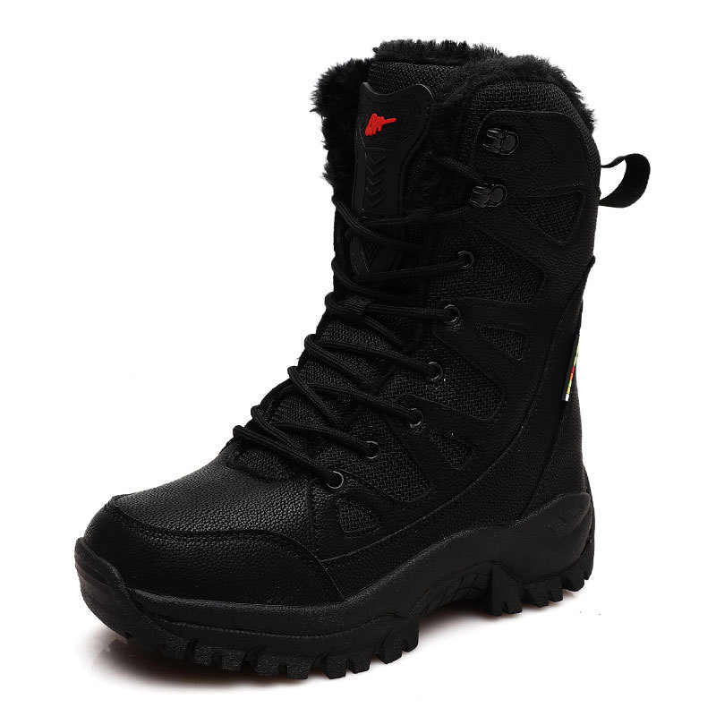 Botas militares masculinas cano alto de couro de inverno SABADO