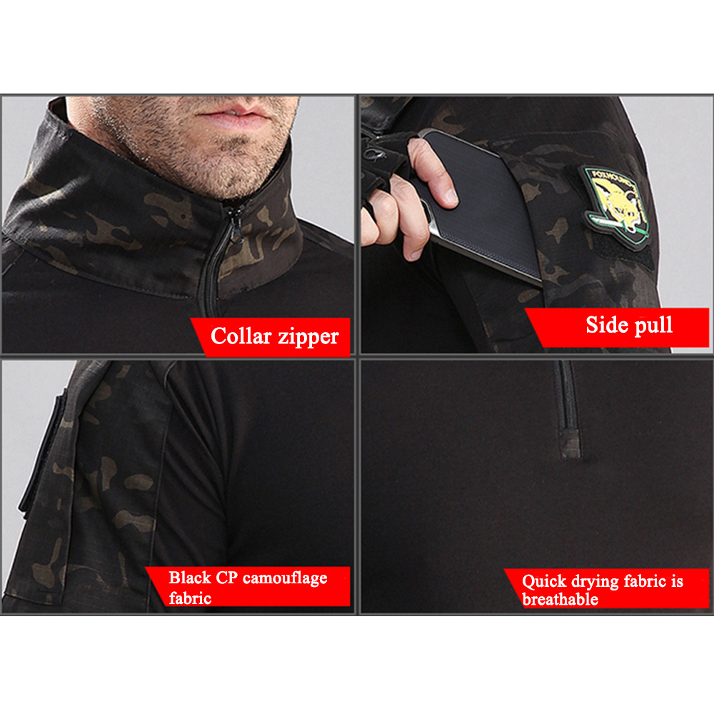 Camisetas táticas de camuflagem masculina SABADO 