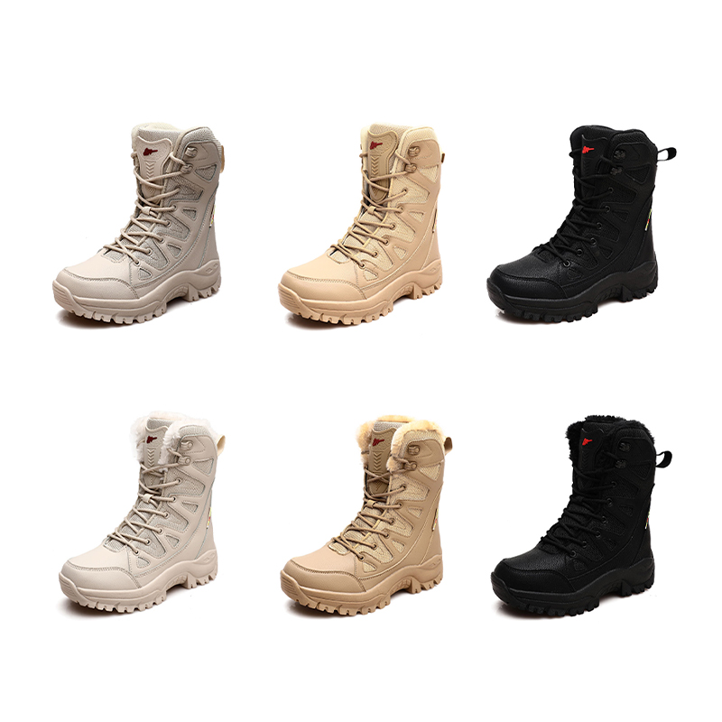 Botas militares masculinas cano alto de couro de inverno SABADO