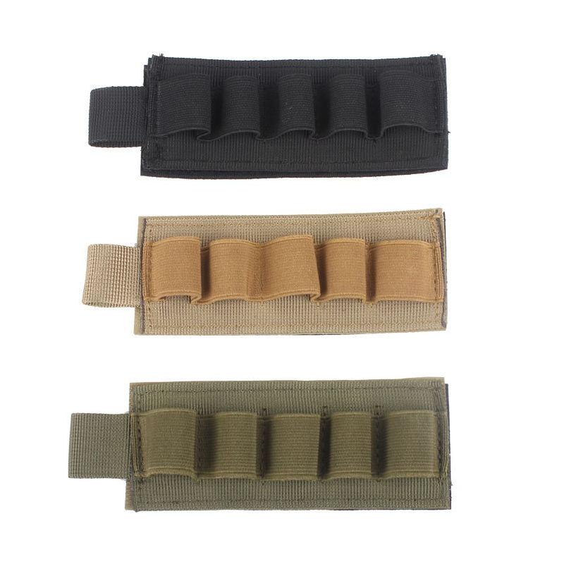 SABADO Arma Tática Militar Nylon 5 Rodada Shotgun Bullet Shell Holder Para Colete Peitoral