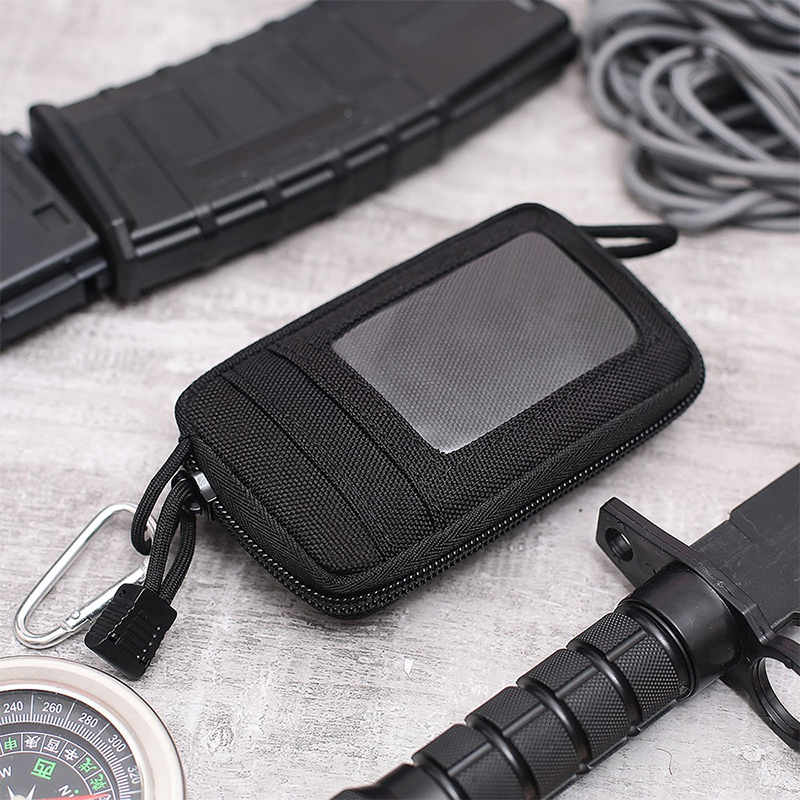 SABADO Tactical Mens Mini Carteira EDC ID Card Holder Bolsa para Colete Cinto Mochila