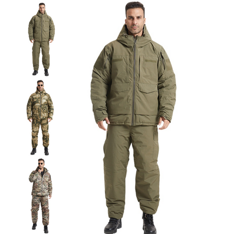 Sabado terno de caça masculino inverno térmico com capuz softshell jaqueta de esqui conjunto de calças camufladas