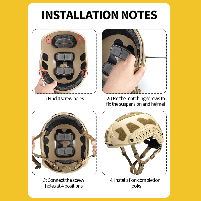 Sistema de suspensão com alça ajustável para capacete tático SABADO para acessórios de capacete