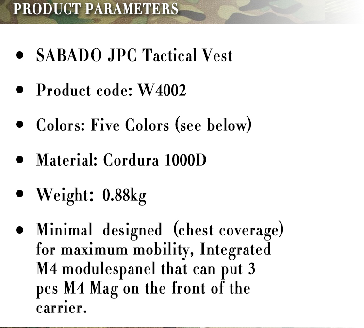 Colete tático de combate de camuflagem de caça SABADO