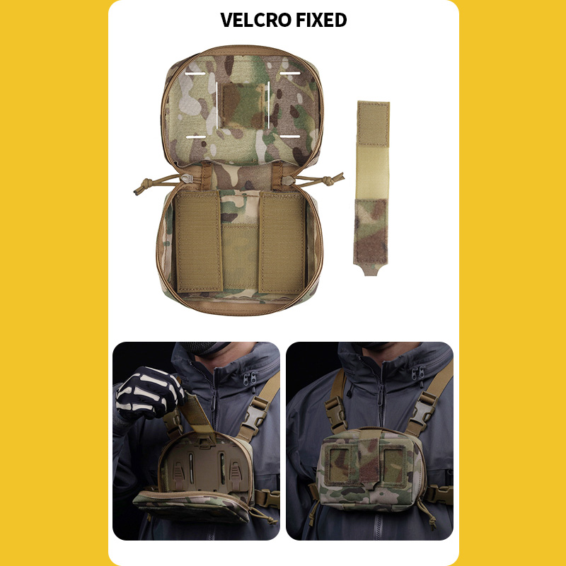 SABADO MOLLE Bolsa dobrável para placa de navegação Bolsa para mapa de equipamento de peito Bolsa dobrável para mapa de placa de navegação